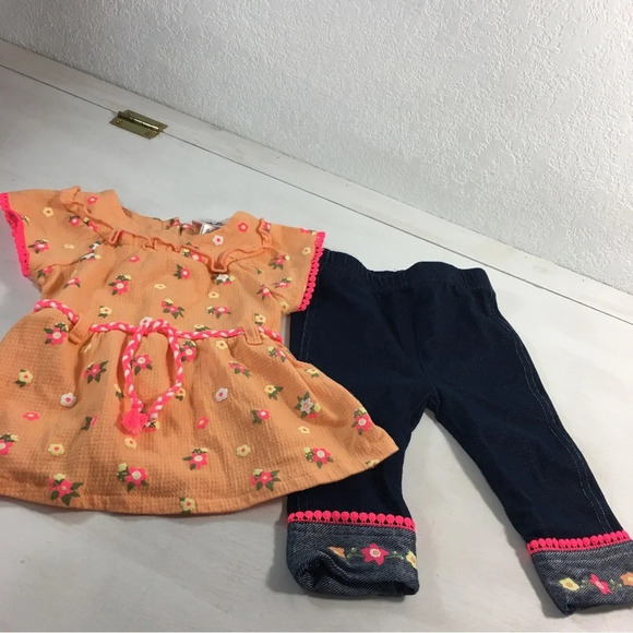 Little Lass Toddler Pant Suit Multicolored Orange Blue Pink Size 18 Months - Picture 1 of 6